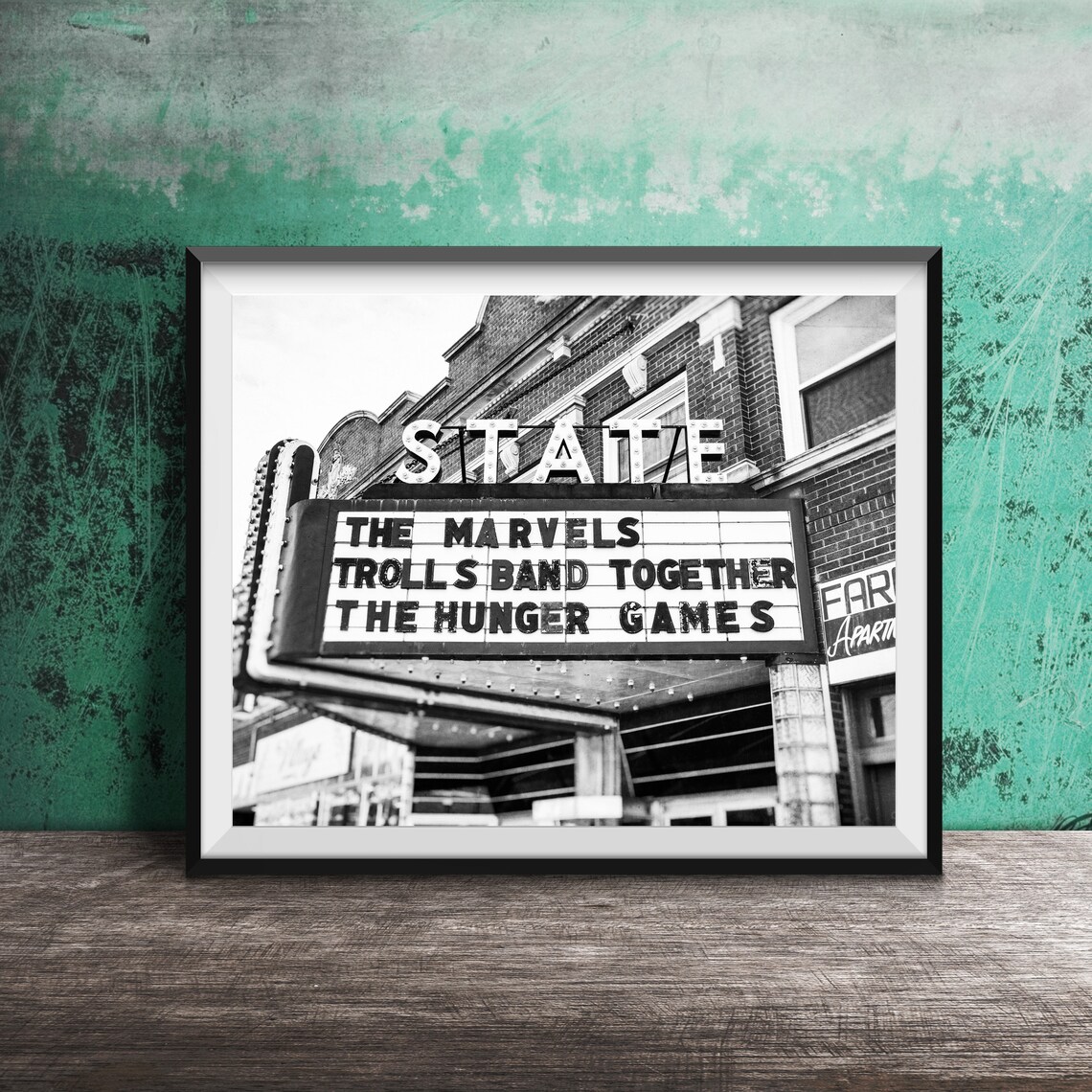 State Theatre Vintage Movie Marquee Sycamore Illinois Cinema Poster - Image 2