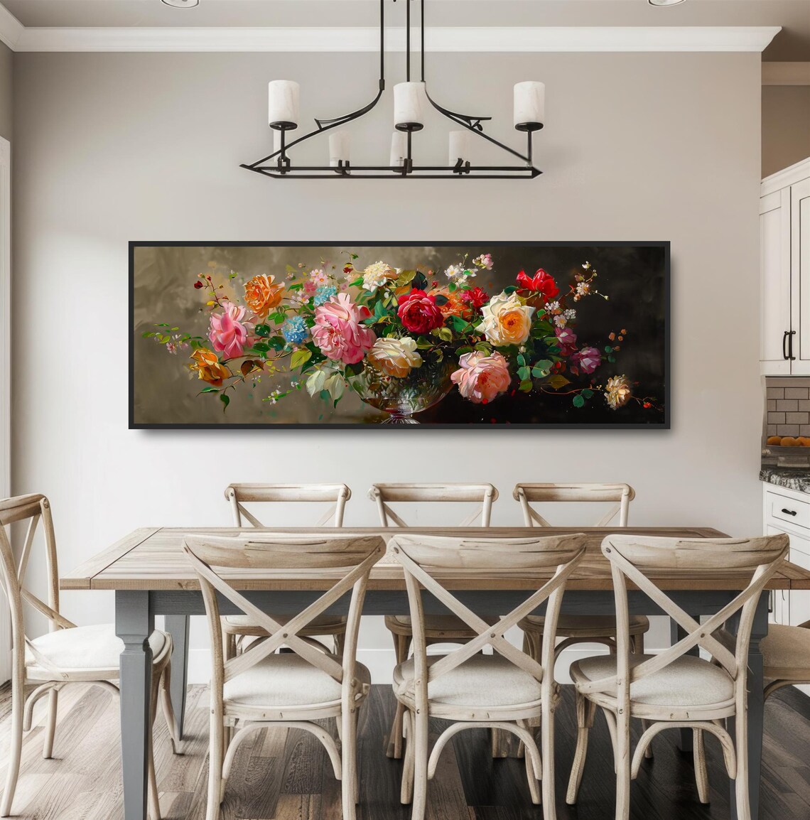 Colorful Flower Arrangement Oil Painting Art Print - Image 3