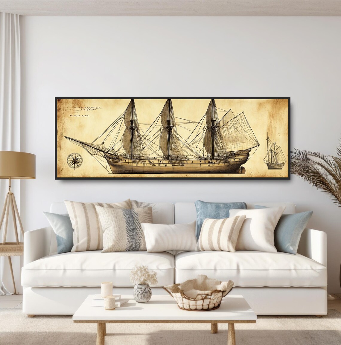 Vintage Sailing Ship Drawing, Antique Naval Diagram Print - Image 5