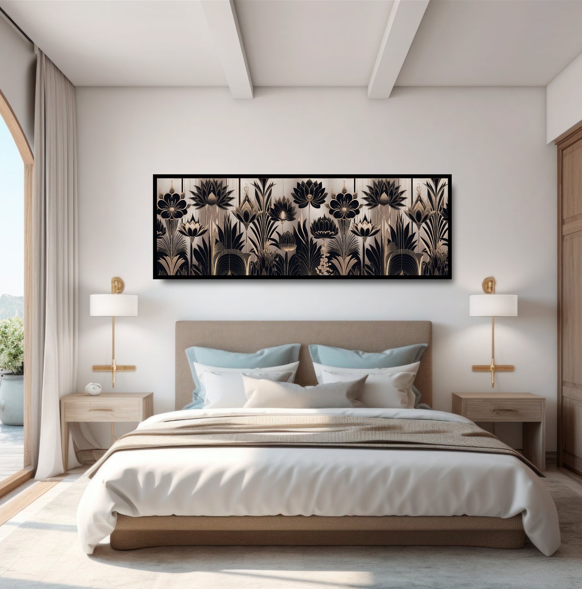 Art Deco Black Gold Floral Pattern Luxury Vintage Glam Wall Poster - Image 4