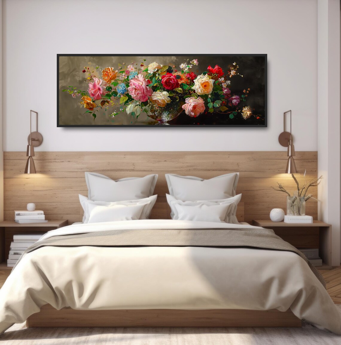 Colorful Flower Arrangement Oil Painting Art Print - Image 4