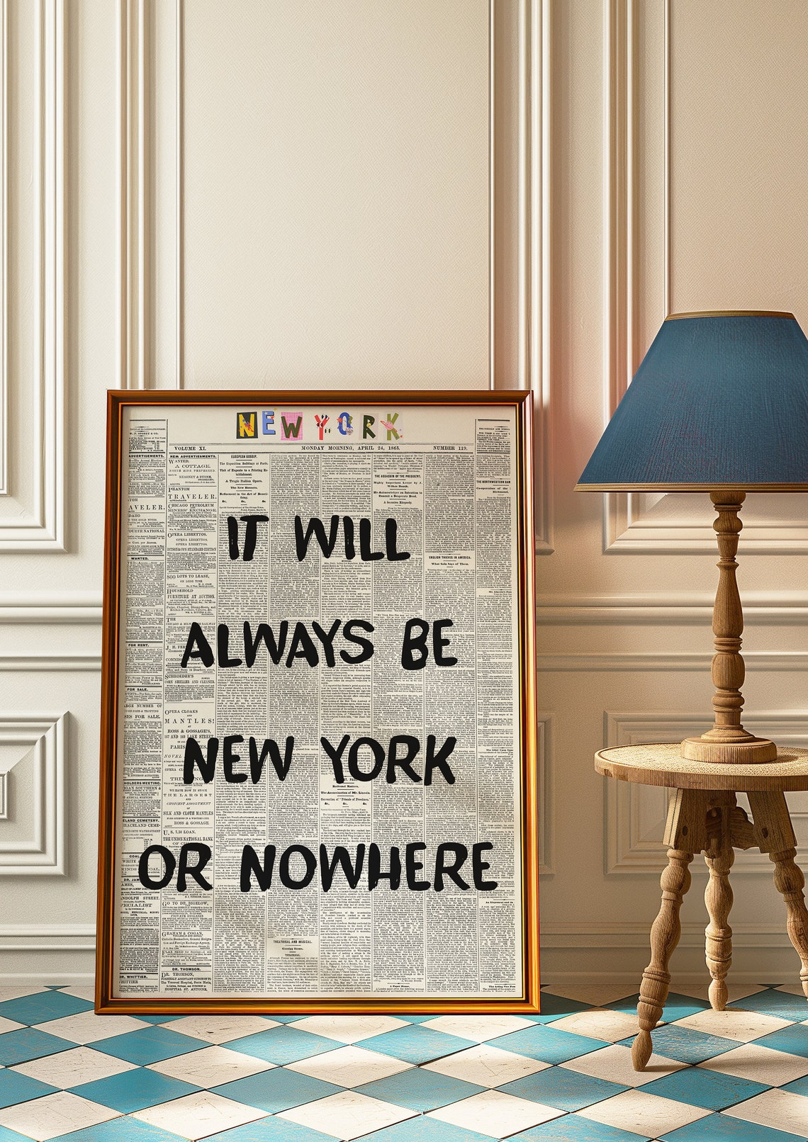 It Will Always Be New York or Nowhere Funny Quote Retro Poster - Image 2