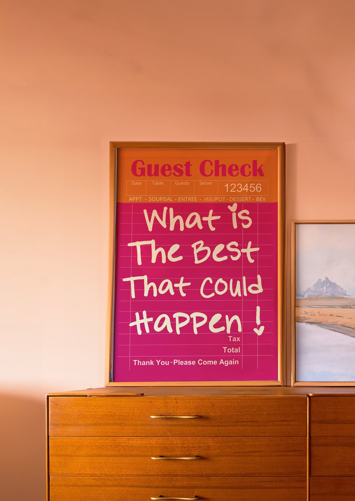 What Is The Best That Could Happen Hot Pink Guest Check Poster - Image 4