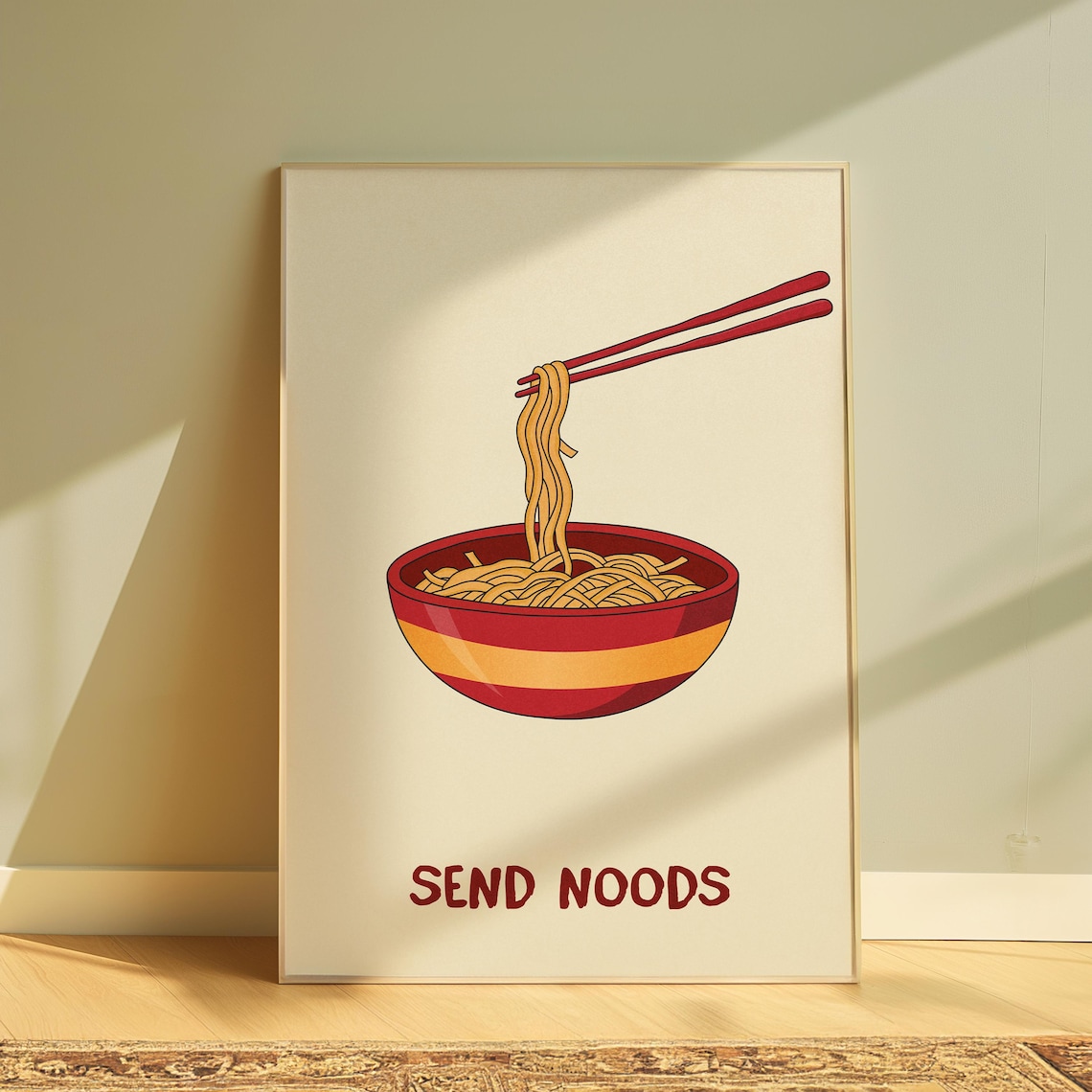 Send Noods Noodles Print, Kitchen Bar Cart Art - Image 4