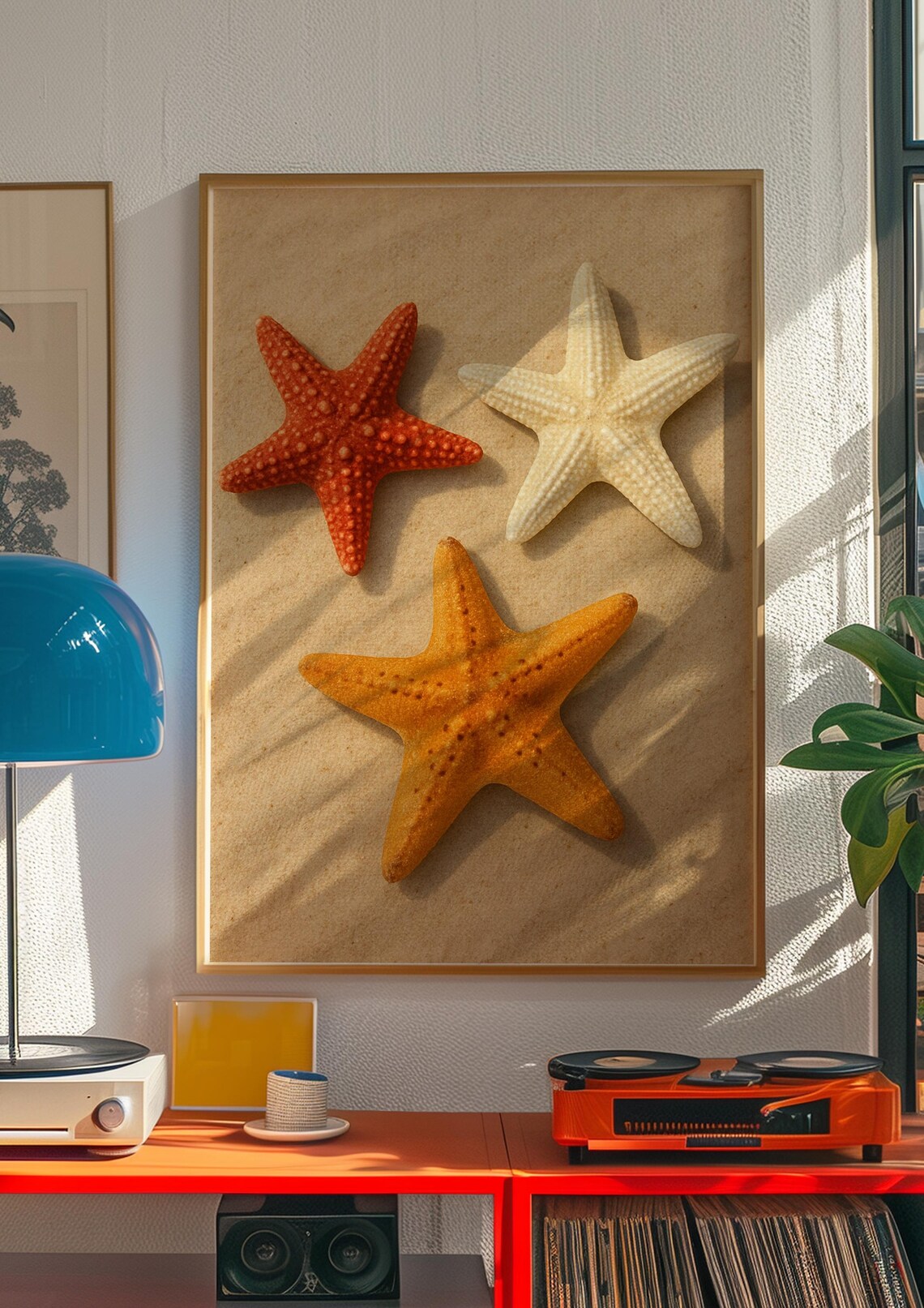 Starfish Poster Ocean Art Print Beachy Decor Beach Wall Blue Coastal Surf Up Room - Image 2