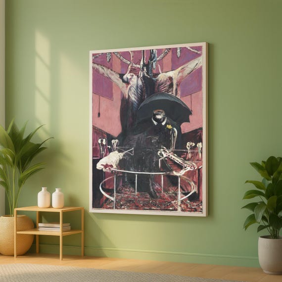 Francis Bacon Dark Figurative Canvas Surreal Abstract Wall Art Expressionist Print Modern Gothic Home Decor Ready To Hang