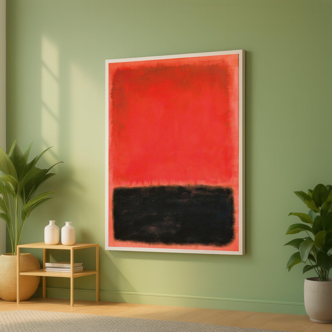 Rothko Style Red and Black Color Field Minimalist Abstract Art Poster