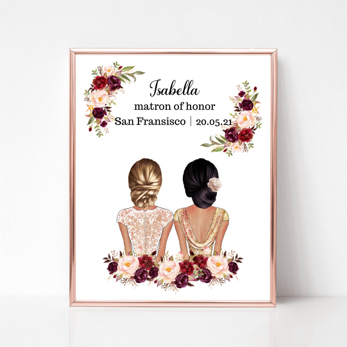 Custom Maid Of Honor Print Will You Be My Maid Of Honor Maid Of Honor Proposal Art Matron Of Honor Proposal Bridal Party Gift - Image 2