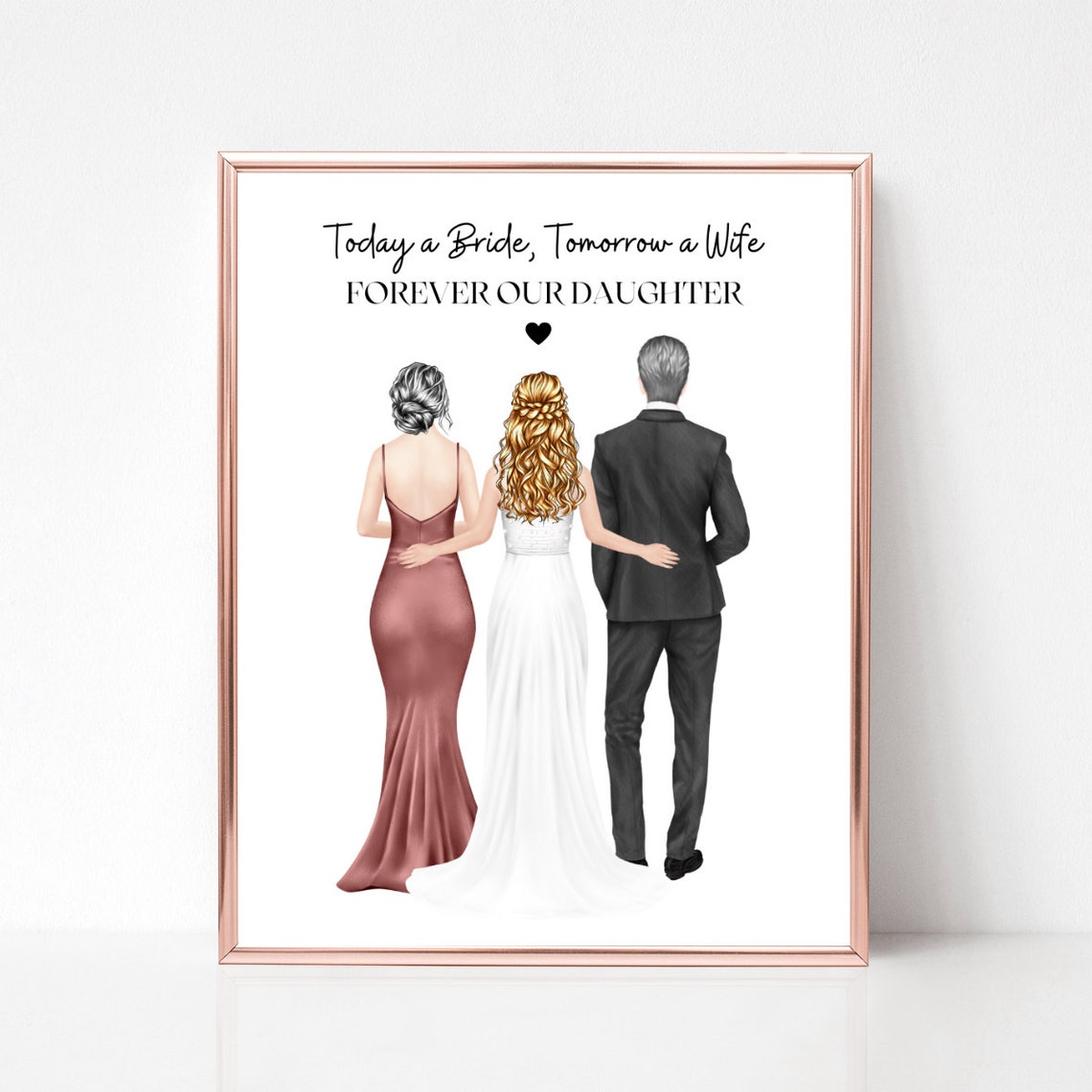 Today a Bride Tomorrow a Wife Forever Our Daughter Wedding Poster