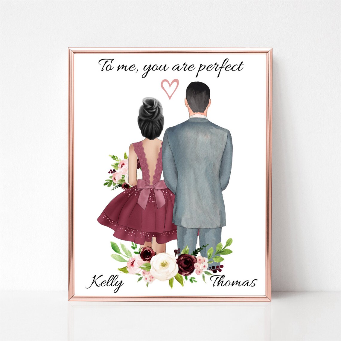 To Me You Are Perfect Couple Portrait Personalized Poster Gift