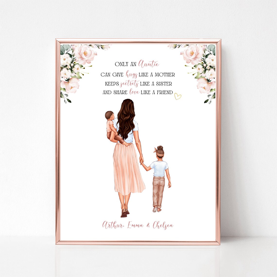 Only An Auntie Hugs Like A Mother Auntie Love Quote Wall Poster