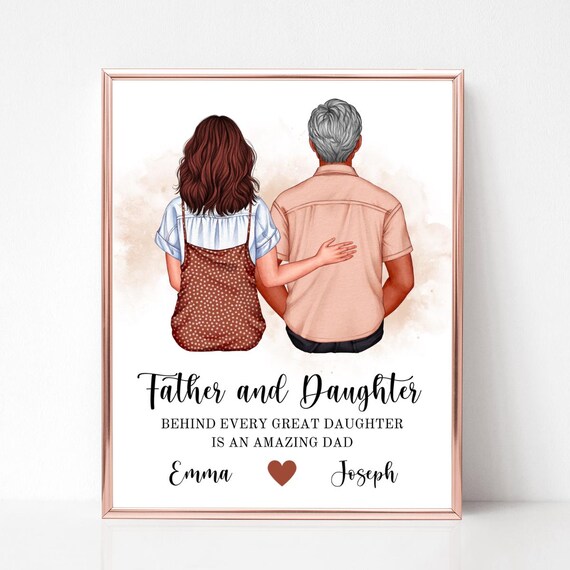Father And Daughter Amazing Dad Personalized Father's Day Quote Poster