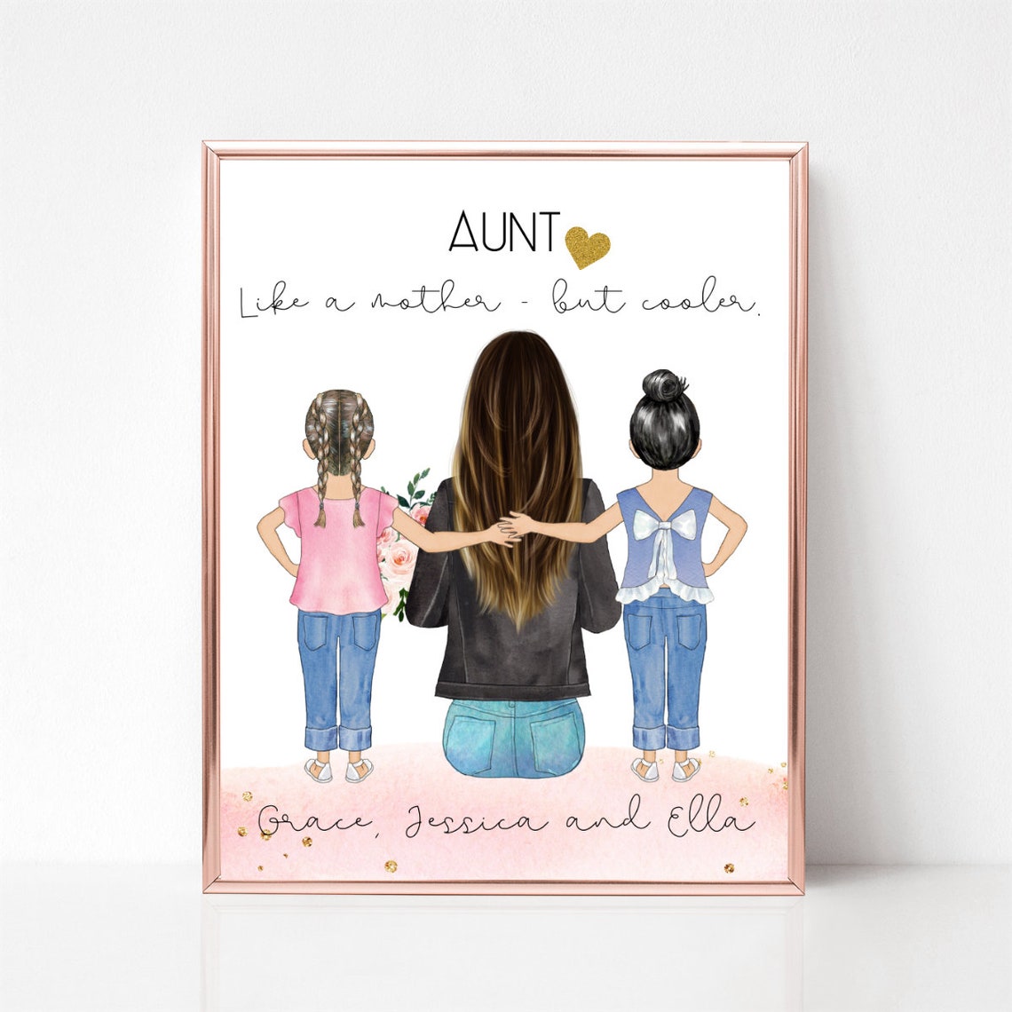 Aunt Like a Mother But Cooler Loving Niece Tribute Keepsake Poster - Image 2