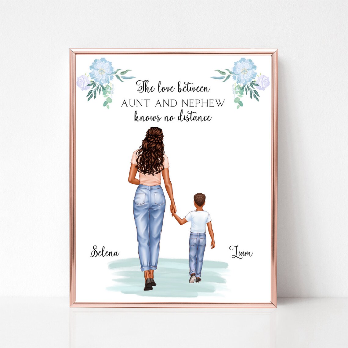 Aunt and Nephew Long Distance Knows No Distance Quote Poster