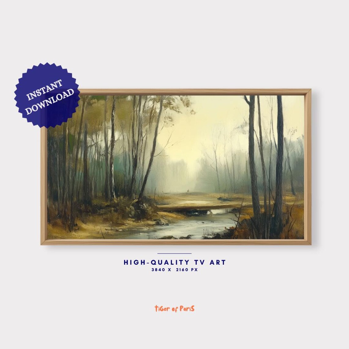 Frame Tv Art Forest And River Landscape Nature Wall Art 169 - Image 4