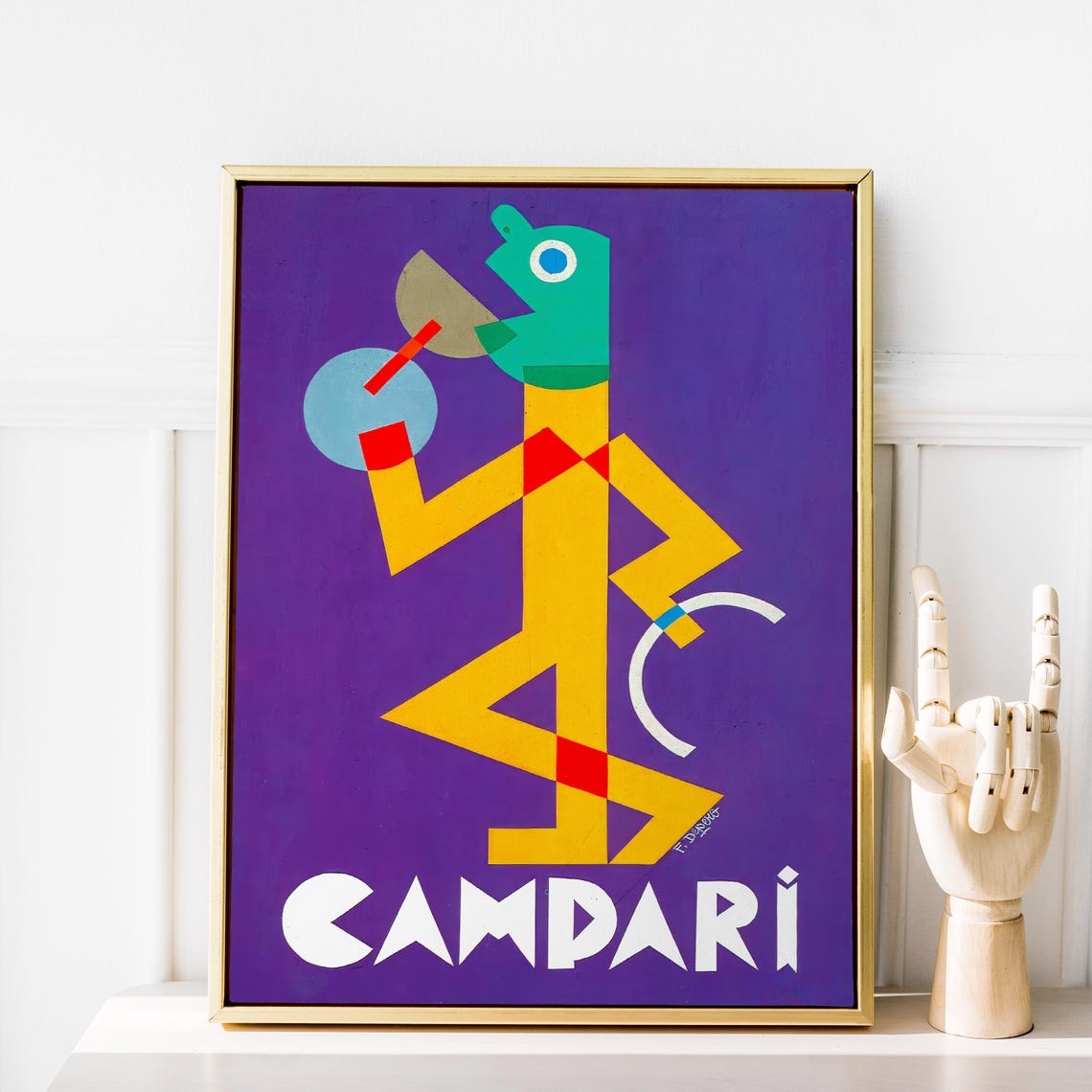 Campari Purple Geometric Depero Modernist Vintage Art Poster - Image 2