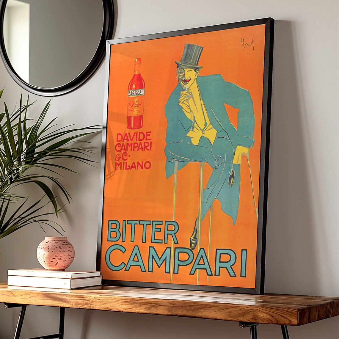 Bitter Campari Davide Campari Milano Classic Italian Ad Poster - Image 2