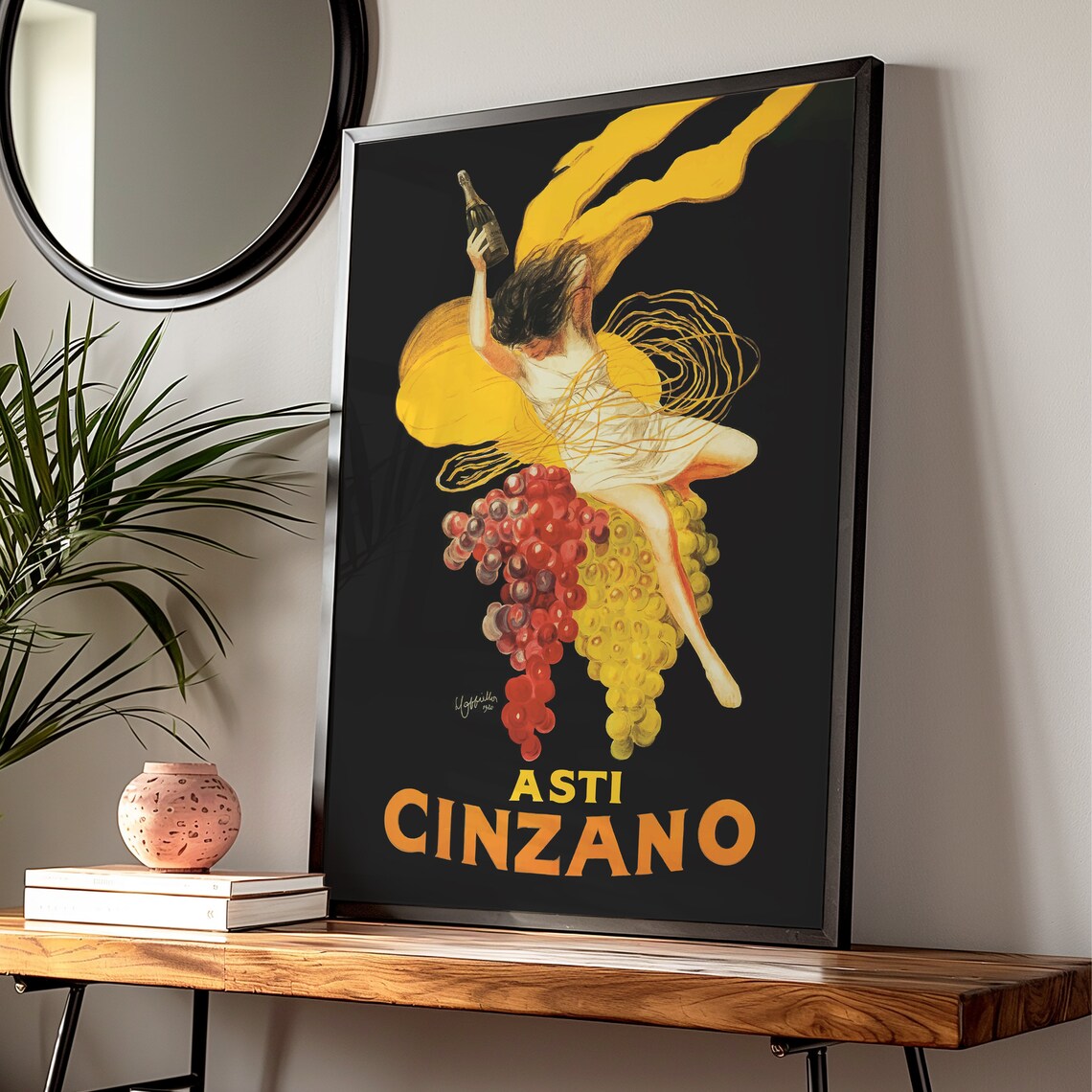 Asti Cinzano Grapes Dancing Woman Vintage Italian Advertising Poster - Image 2