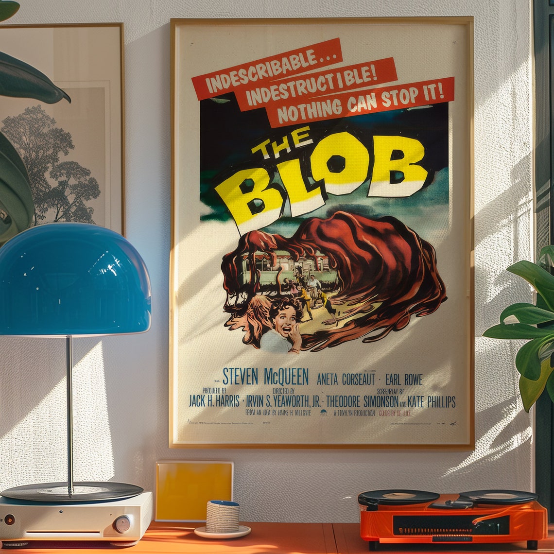 Classic The Blob Movie Poster Vintage Trendy Wall Art Cinema Room Decor Print At Home Movie Geek Collectible - Image 2