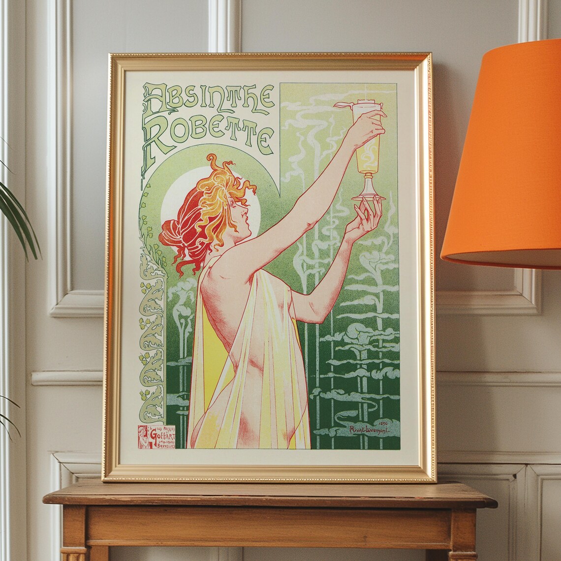 French Absinthe Robette Art Nouveau Vintage Advertising Poster - Image 3