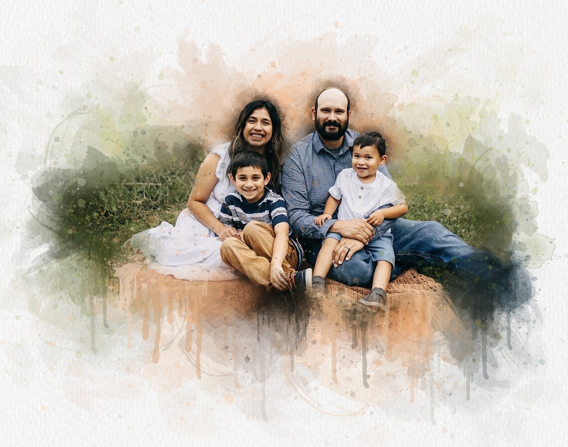 Photo Merge Watercolor Portrait Loved One Graduate Tribute Gift Print - Image 3