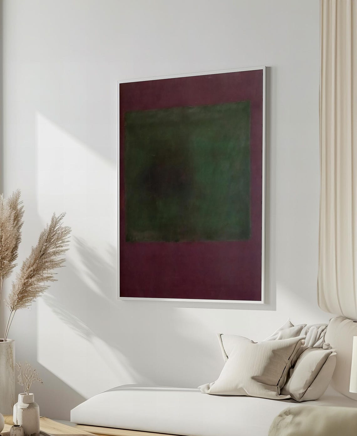 Mystical Deep Green Purple Atmospheric Abstract Decor Art Poster