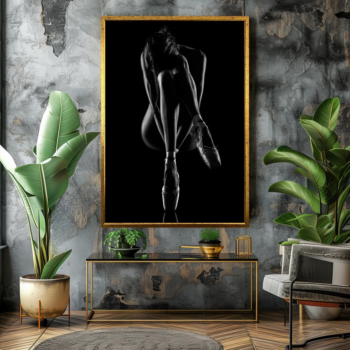 Ballet Dancer En Pointe Dramatic Black and White Poster For Dance Studios - Image 4