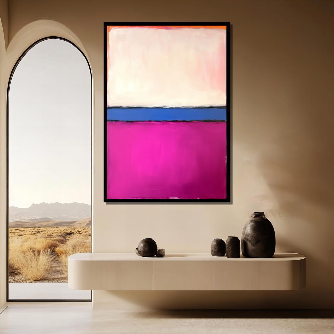 Mark Rothko Color Block Painting Pink And Blue Abstract Art Modern Bold Wall Decor Large Artwork For Gift - Image 3