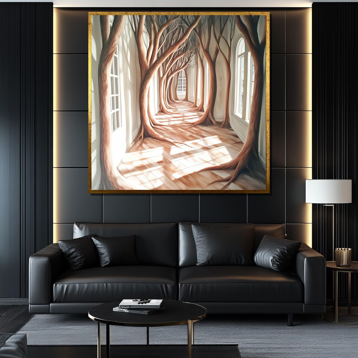 Surreal Tree Corridor Hallway Dreamlike Fantasy Nature Art Poster - Image 4