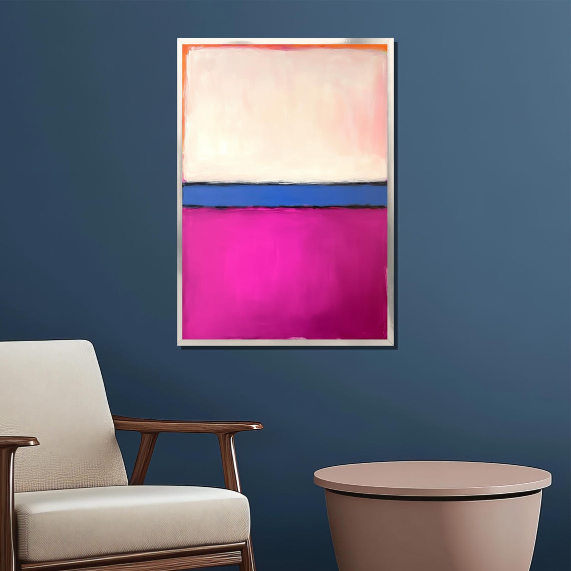 Mark Rothko Color Block Painting Pink And Blue Abstract Art Modern Bold Wall Decor Large Artwork For Gift - Image 2