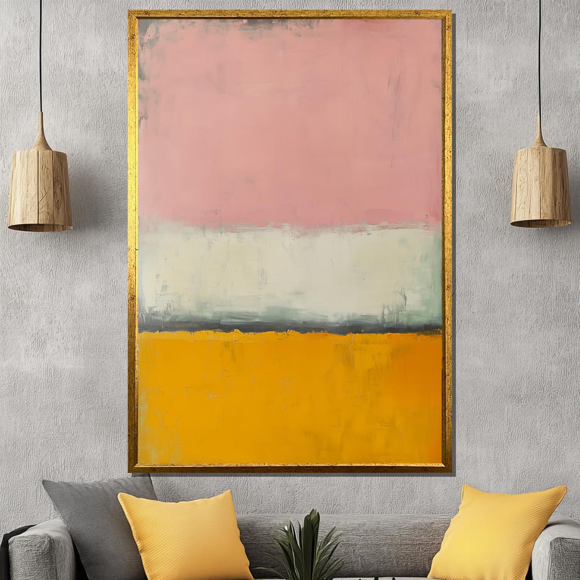 Rothko Style Pink White Gold Gradient Color Field Abstract Poster