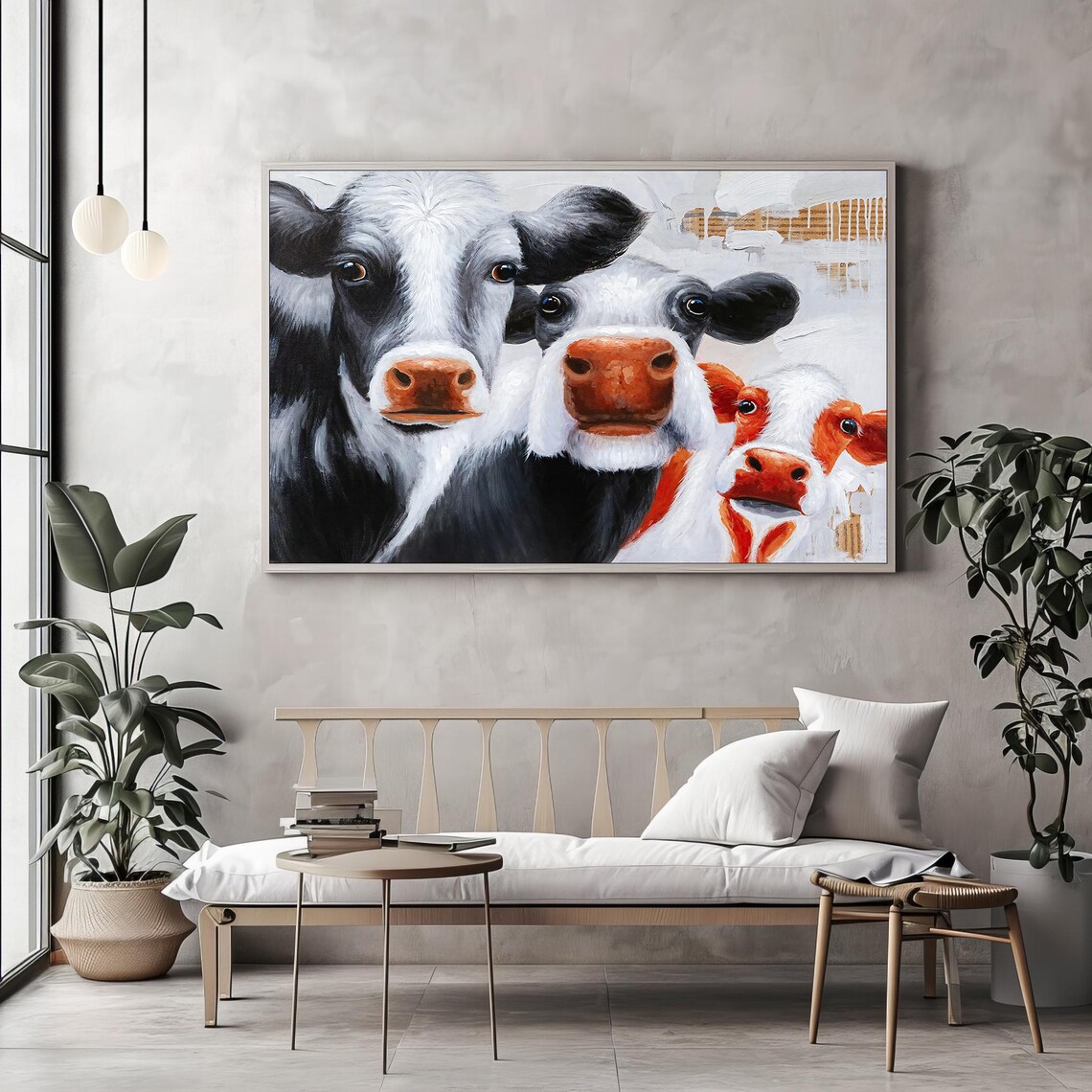 Three Curious Cows Close Up Playful Farm Animal Portrait Poster - Image 2
