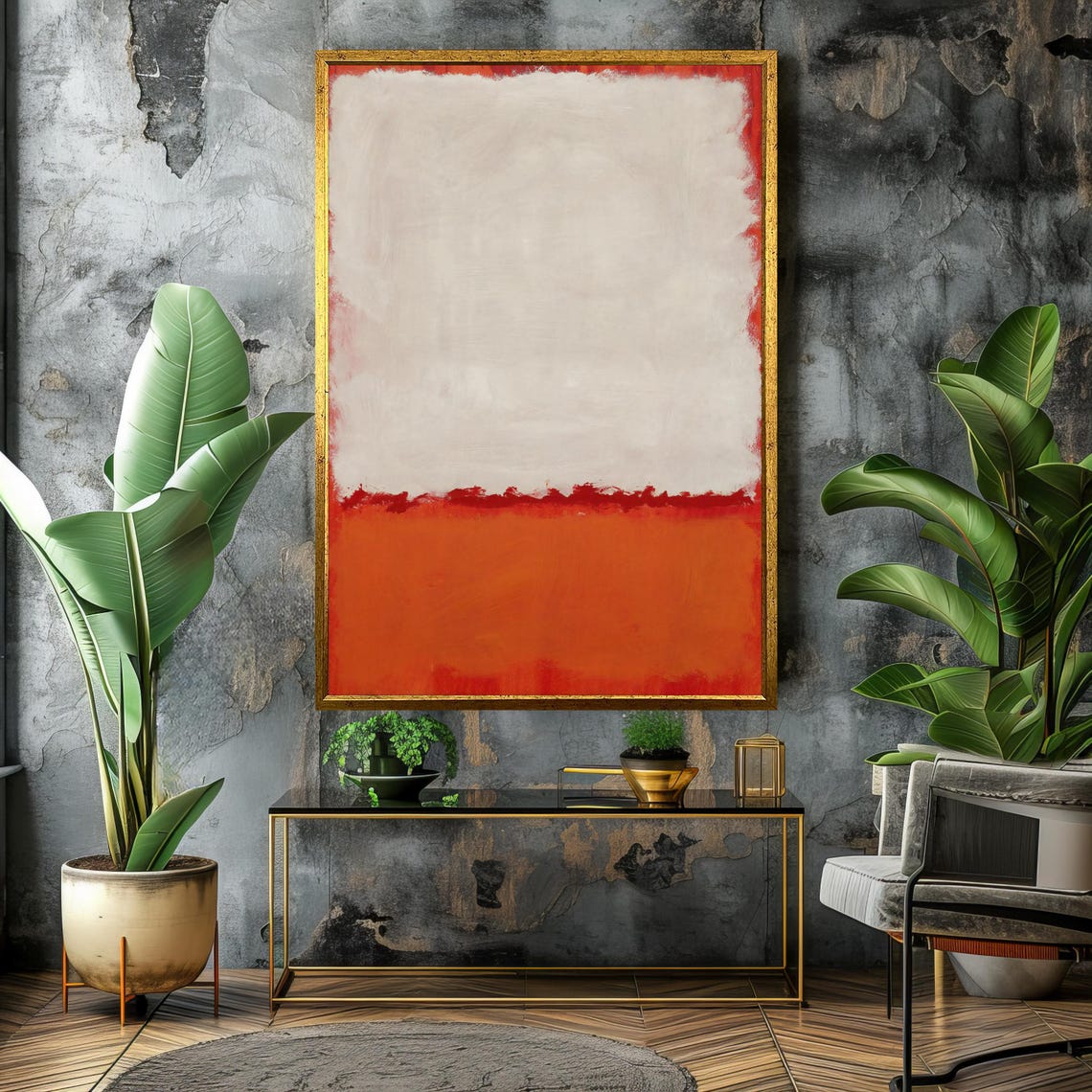 Striking Mark Rothko Painting In Crisp White And Bold Red Minimalist Abstract Art Gift For Modern Spaces - Image 4
