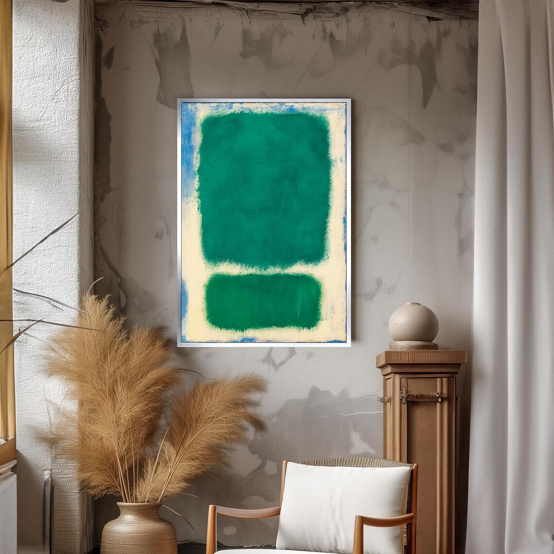 Mark Rothko Vibrant Green And Blue Abstract, Gift - Image 3