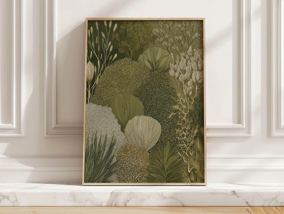 Botanical Leaf Illustration Poster, Nature Foliage Art Print