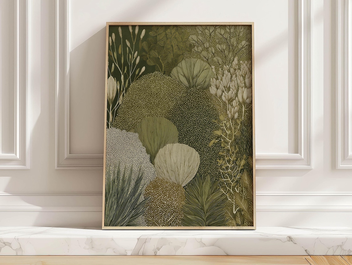 Botanical Leaf Illustration Poster, Nature Foliage Art Print