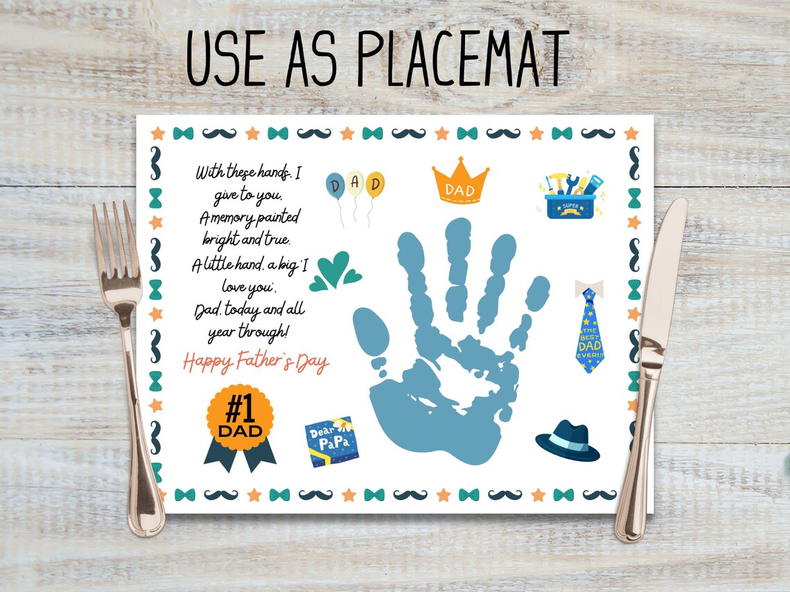 Fathers Day Handprint Craft Poem Art Print - Image 4