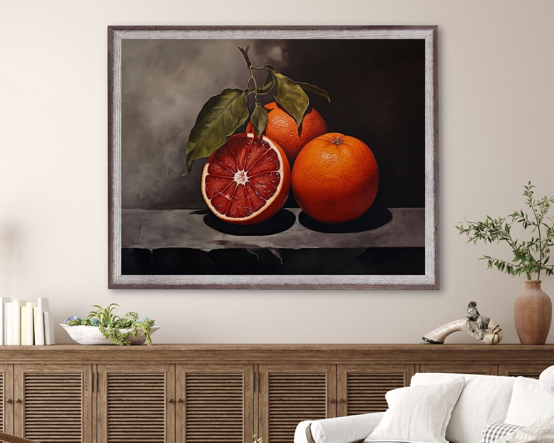 Blood Orange Vintage Citrus Still Life Art Print - Image 2