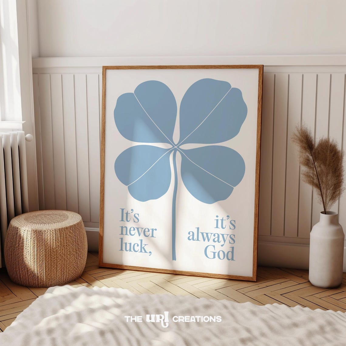 Blue Christian Wall Art Print Bible Verse Wall Art Light Blue Scripture Prints Aesthetic Dorm Room Decor Biblical Quote Poster - Image 2