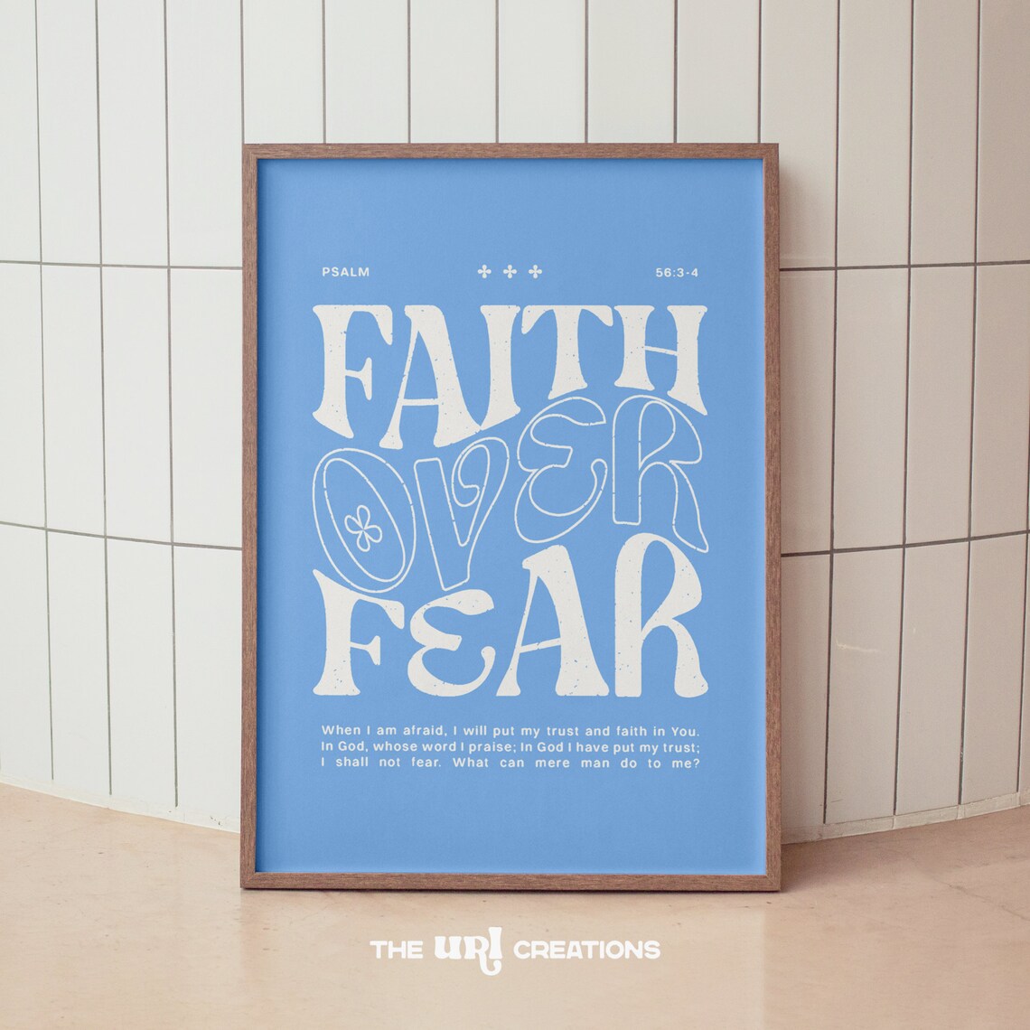 Faith Over Fear Bible Verse Quote Art Print