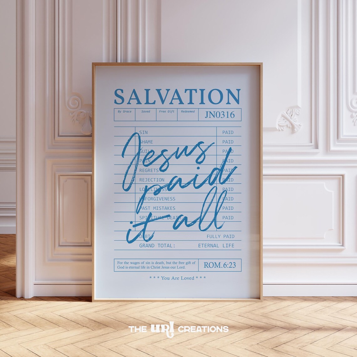 Jesus Paid It All Modern Christian Scripture Art Print - Image 4