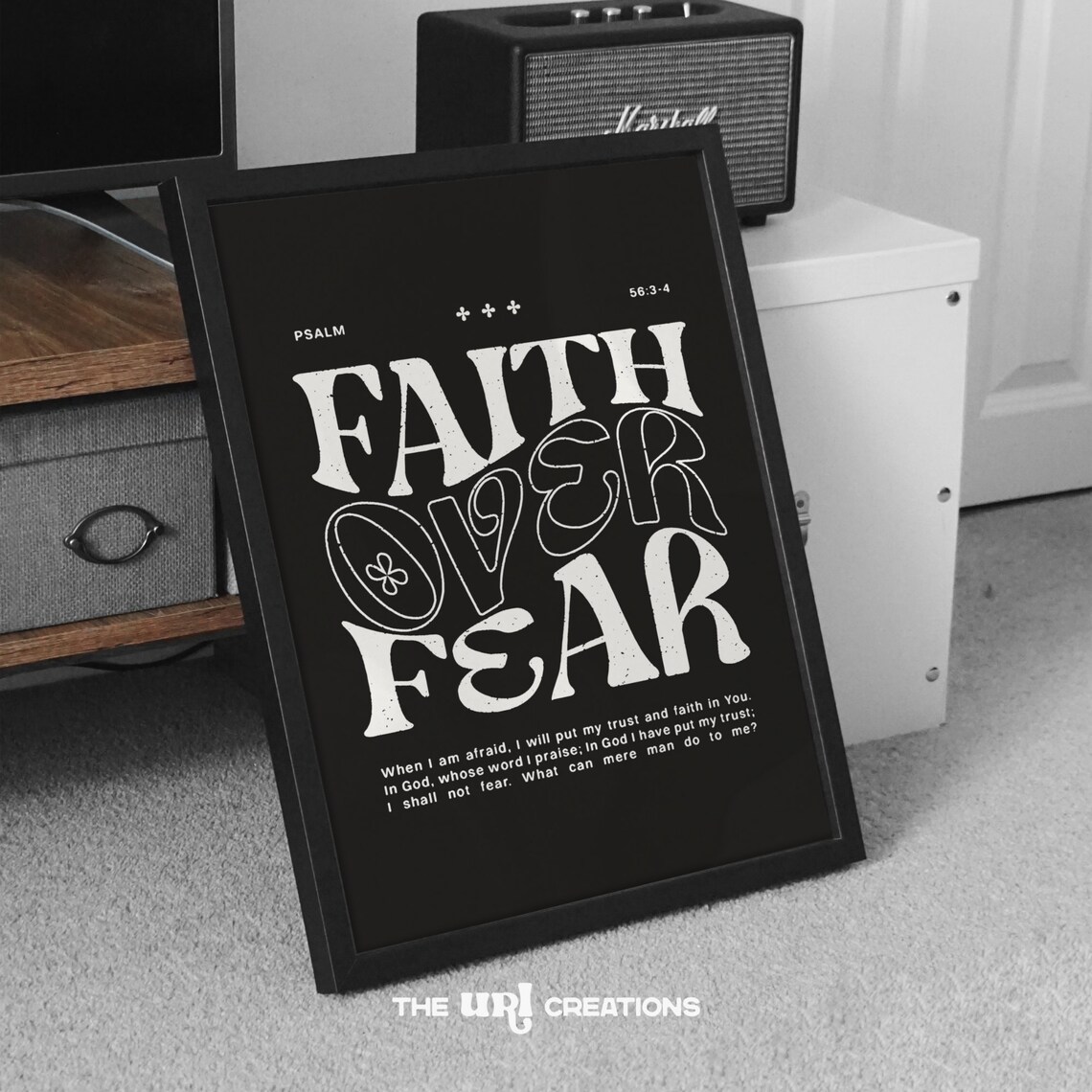 Faith Over Fear Christian Scripture Retro Art Print - Image 4