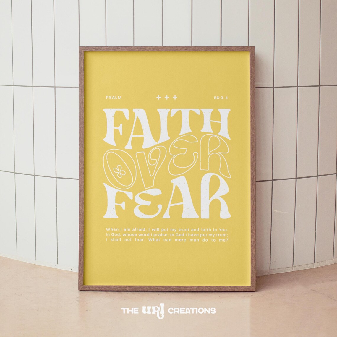 Faith Over Fear Christian Bible Verse Art Print
