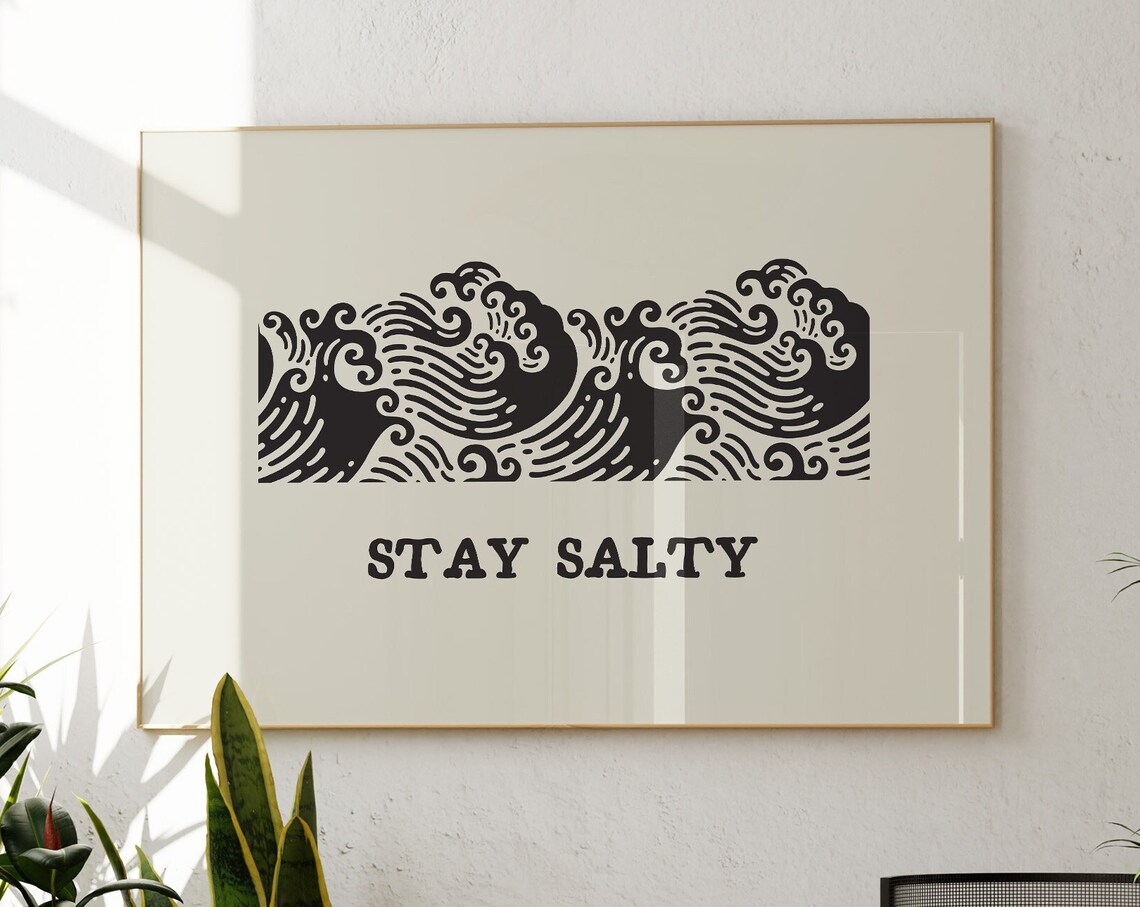Cute Coastal Vintage Beach House Decor, Ocean Travel Poster