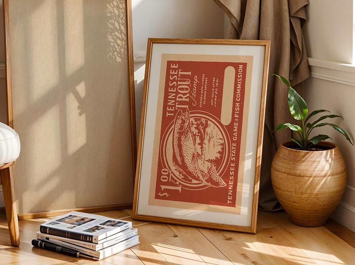Tennessee Trout Fishing Retro Art Print, Angler Decor - Image 3