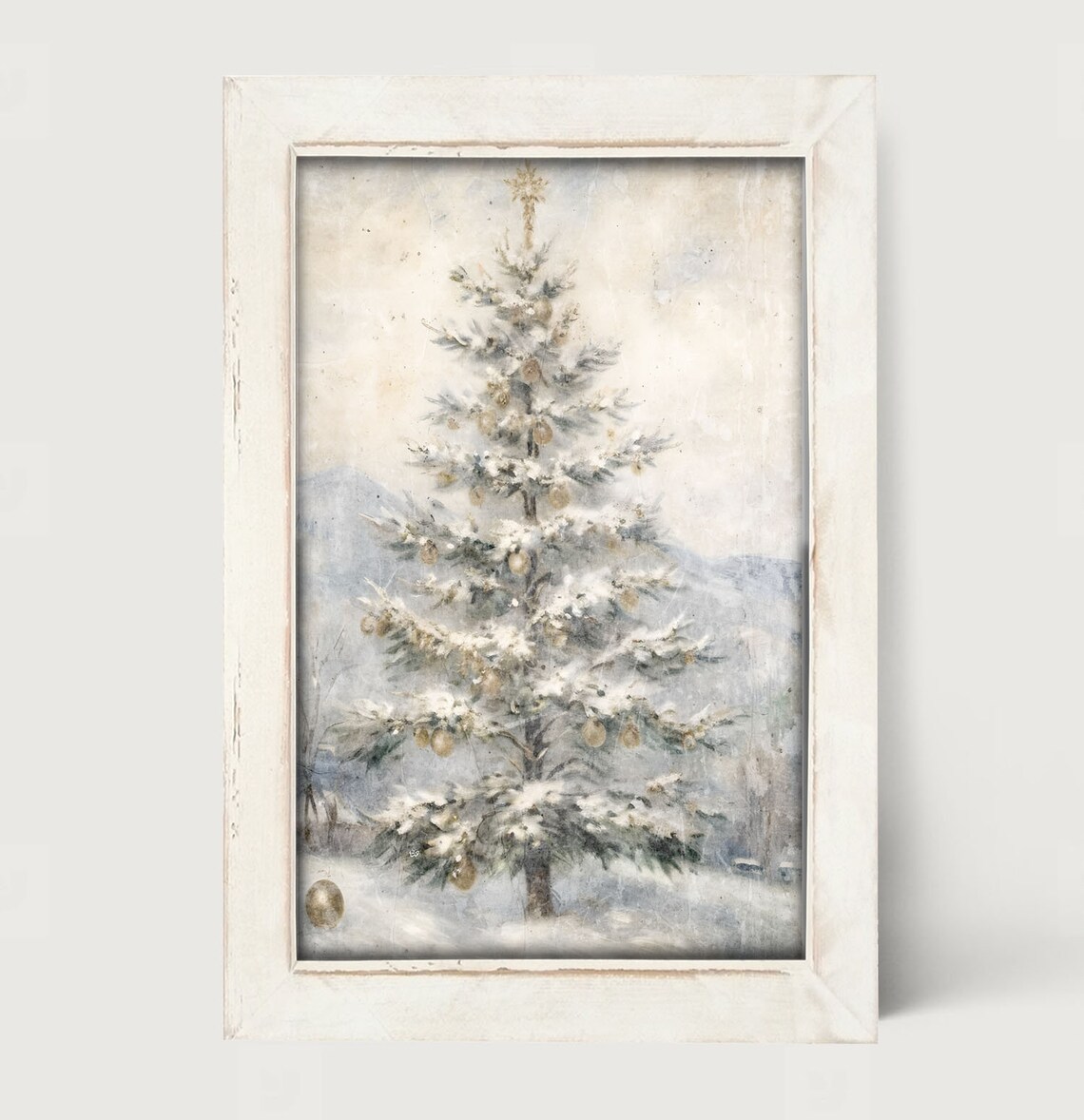 Winter Pine Tree Art Print, Snowy Evergreen - Image 3