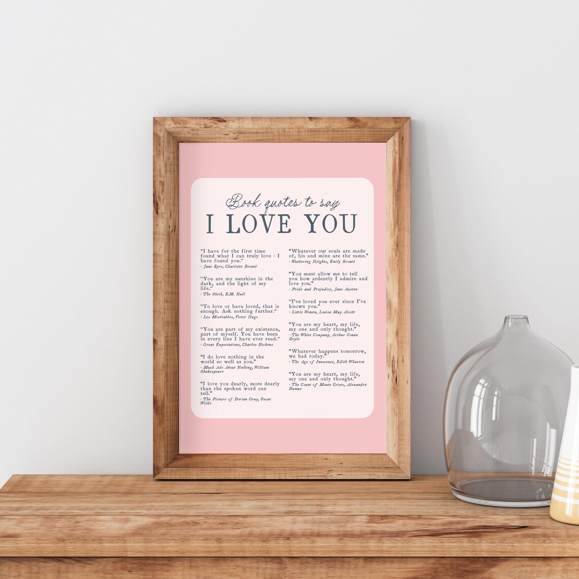 Book Quotes to Say I Love You Classic Literature Romance Poster - Image 2