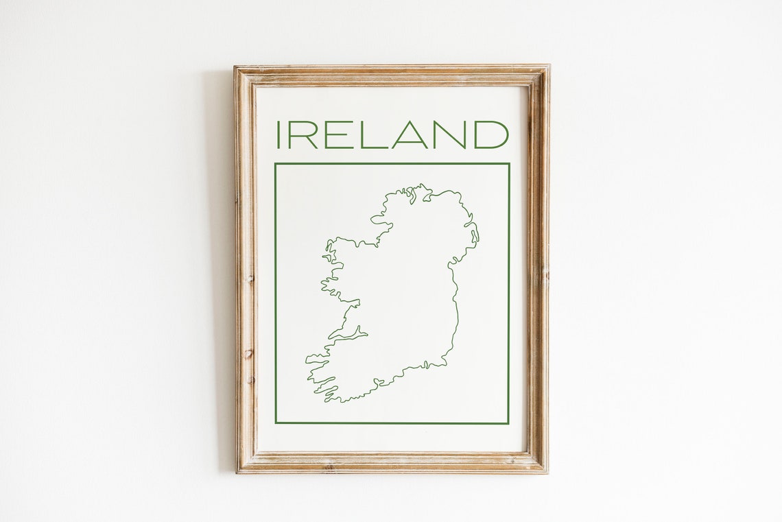 Ireland Minimalist Line Map Country Outline Modern Home Decor Print - Image 3