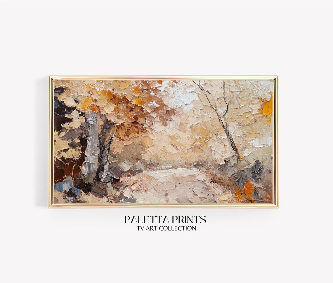 Frame Tv Textured Trail Art Art For Frame Tvs Forest Scene Tv Art Rustic Vintage Tv Art Fall Art Paletta Prints
