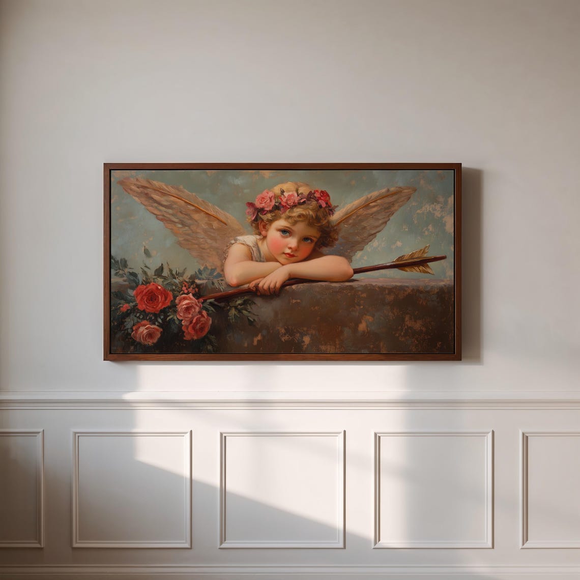 Victorian Angel Rose Crown Arrow Classical Romantic Art Poster - Image 3